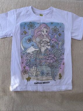 Girls' White Cancun Mermaid Graphic Tee